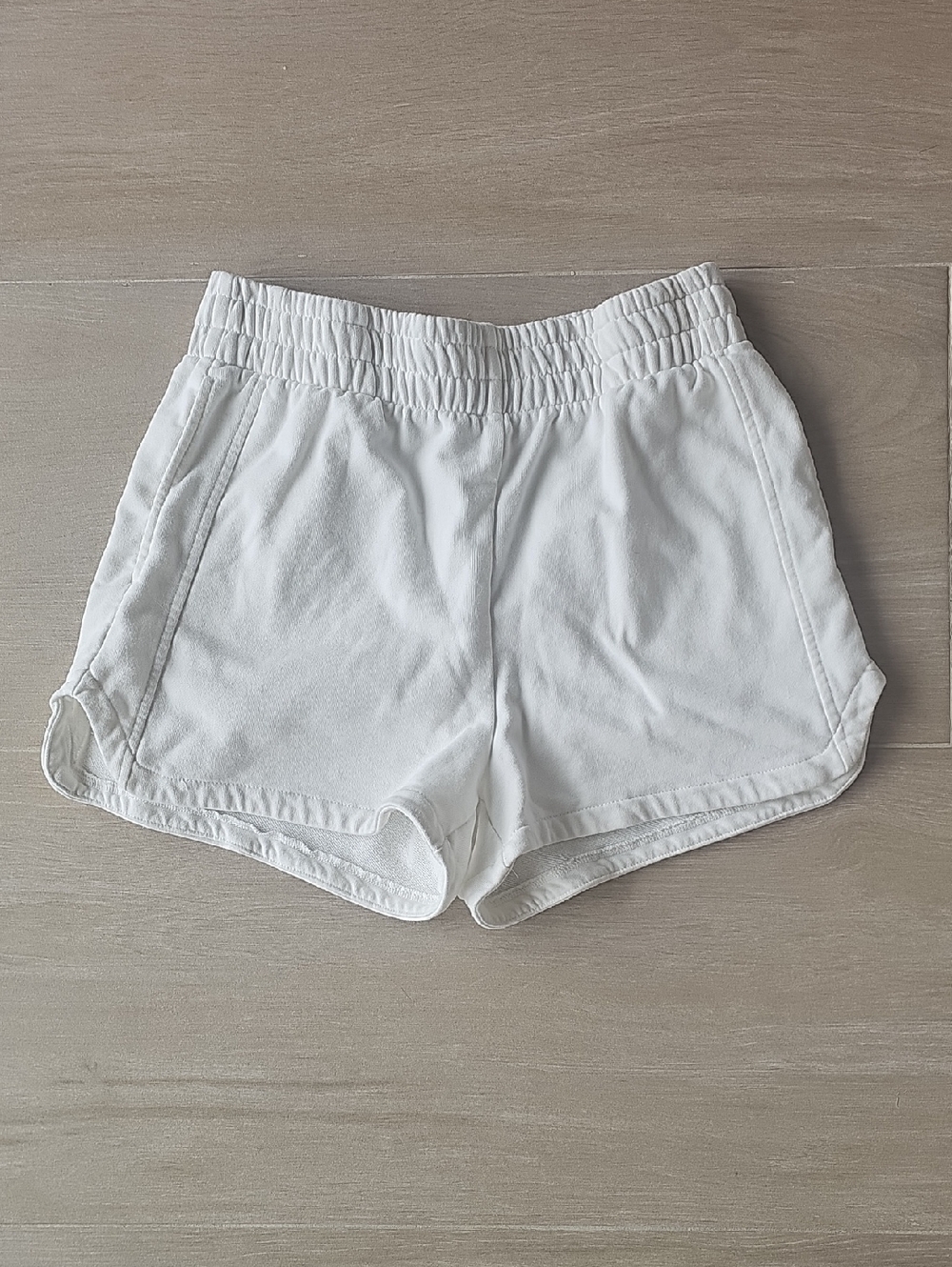 Women’s White Athletic Shorts with Elastic Waist